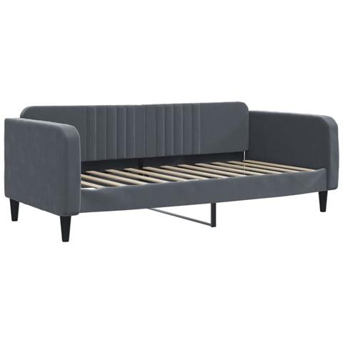 Letto da Giorno Grigio Scuro 90x200 cm in Velluto - Foto 1