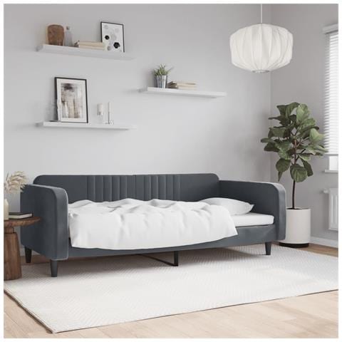 Letto da Giorno Grigio Scuro 90x200 cm in Velluto - Foto 2