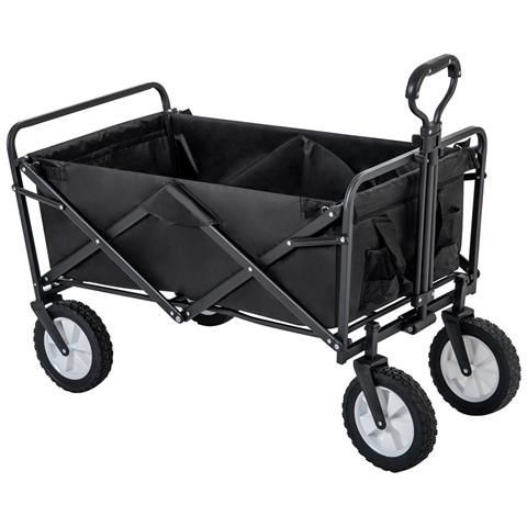 Carrello Pieghevole Per Tutti I Terreni Station Wagon, Carretto A Mano Da Giardino, Portabicchieri In Rete, Maniglie Regolabili, Borsa Di Stoffa - Foto 4