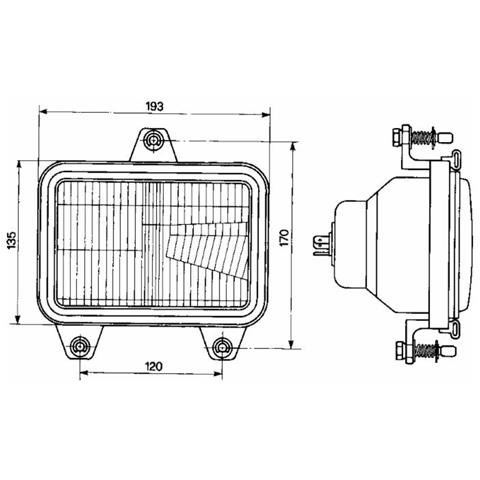 Proiettore Asimmetrico 3 Attacchi 193x170mm Adattabile A A Riferimento Originale Fiat 5154453 - Foto 2