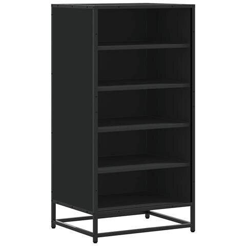 Scarpiera Nera 48x38x97,5 cm in Legno Multistrato - Foto 1