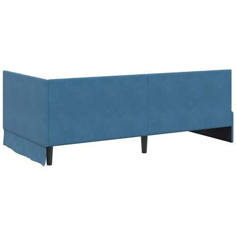 Cornice del letto ad angolo Blu 100 x 200 cm Velluto - Foto 9