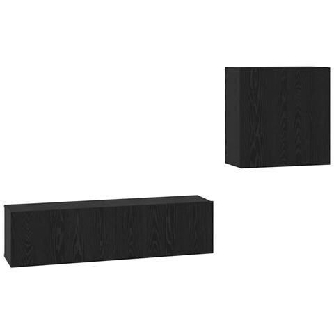 Set mobile TV 4 pcs Rovere nero 120 x 30 x 30 cm - Foto 1