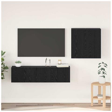 Set mobile TV 4 pcs Rovere nero 120 x 30 x 30 cm - Foto 2