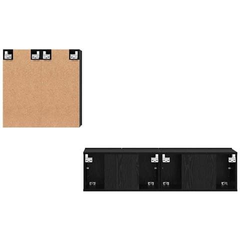 Set mobile TV 4 pcs Rovere nero 120 x 30 x 30 cm - Foto 9