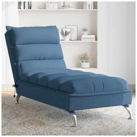 Chaise Longue Massaggi con Cuscini Blu in Tessuto - Foto 2