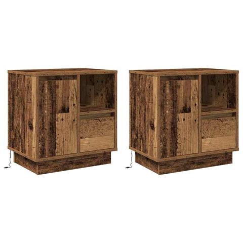 Armadio da Notte con 2 pcs Legno vecchio 50 x 34.5 x 50 cm. - Foto 1