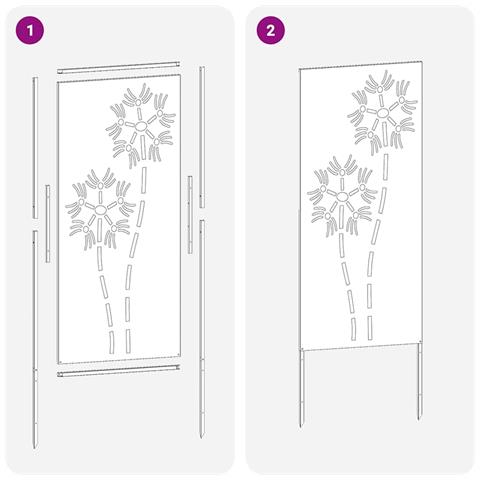 Pannello Decorativo da Giardino Altro Argento 50 x 140 cm - Foto 7