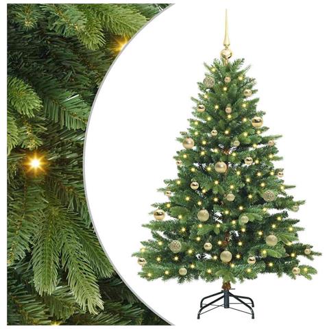 Albero di Natale artificiale con 150 LED Verde 150 cm PE e PVC - Foto 1