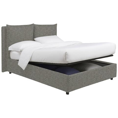 Diamante - Letto Piazza E Mezza Sfoderabile, Grigio Cenere - Foto 4