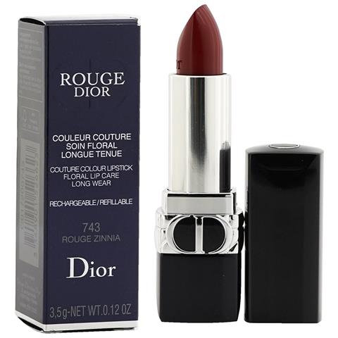 , Couture Colour, Finitura Satinata, Rossetto Cremoso, 743, Zinnia Rossa, Ricaricabile, 3.5 G - Foto 1