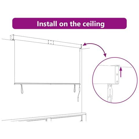 Tenda a rullo Rigato Antracite 200 x 250 cm Tessuto e Alluminio - Foto 5
