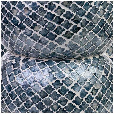 Sgabello In Legno E Capiz Grigio D35,5x46h Cm - Foto 7