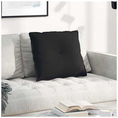 Cuscino per Schiena Nero 60 x 50 cm Tessuto in Microfibra - Foto 2