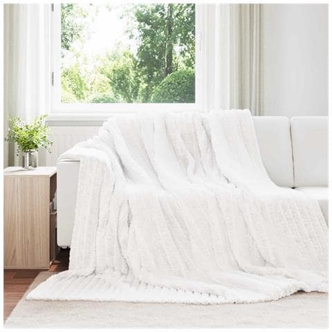 Coperte da Pile 6 pcs Bianco 270 x 240 cm Panno - Foto 2