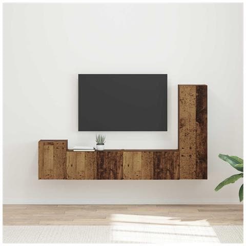 Set mobile TV 4 pcs Legno vecchio Legno multistrato - Foto 2