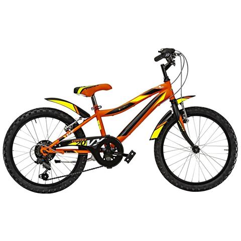 Bici Bimbo Mtb Misura 20 Mountain Bike Bambino Modello Vortex Vx20cc 6v Con Cambio E Parafanghi - 28 Arancio Nero Giallo Fluo Opaco - Foto 1