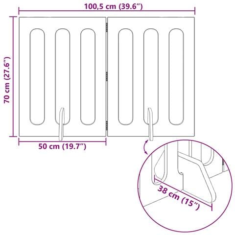 Recinto pieghevole per animali 2 pcs Rovere Artigianale - Foto 8