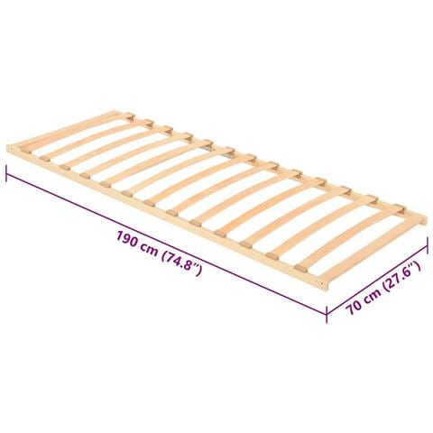 Base a doghe Marrone 70 x 190 cm Legno massello di faggio - Foto 7