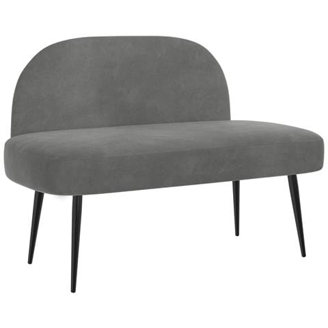 Panchina imbottita con schienale Grigio scuro 110 x 60 x 76 cm - Foto 1