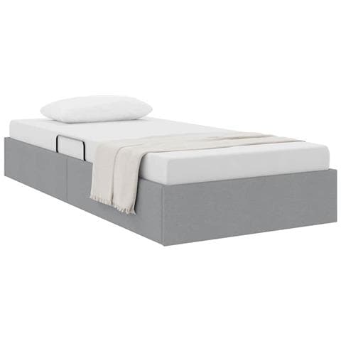 Letto con Contenitore Grigio Chiaro 203 x 100 cm Tessuto - Foto 1