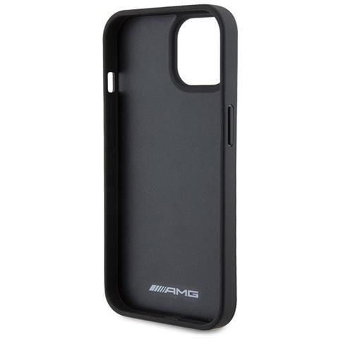 Amg Custodia In Pelle Con Linee Impressa Per Iphone 15 Plus - Nera - Foto 7