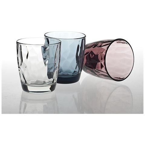 Set 6 Bicchieri In Vetro Diamond Acqua Blu 30.5 Tavola - Foto 1