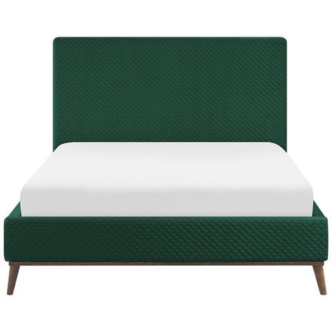 Letto In Velluto Verde Scuro 140x200cm Bayonne - Foto 31