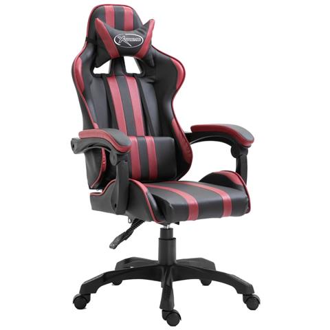 Sedia Da Gaming Rosso Vino In Similpelle - Foto 1
