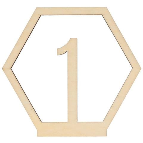 15 Numeri Esagonali In Legno Per Tavola Di Nozze - Foto 1