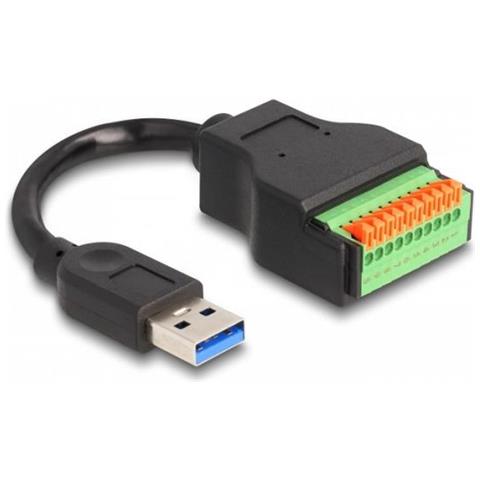 66240 Cavo Usb 0,15 M Usb 3.2 Gen 1 (3.1 Gen 1) Usb A Nero, Verde - Foto 1