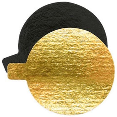 10 Supporti Per Torte Individuali Rotondi - Oro E Nero Ø8cm - Foto 1