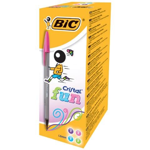 Cristal Fun Rosa Penna a sfera 20 pz - Foto 1