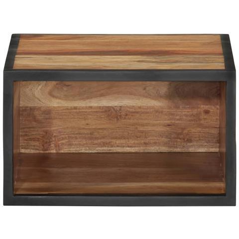 Comodino A Parete 35x35x20 Cm In Legno Massello Di Acacia - Foto 2