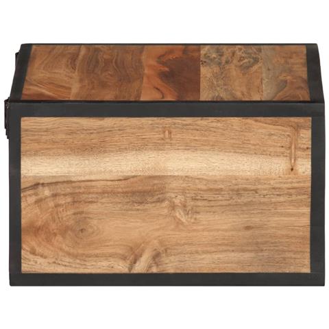 Comodino A Parete 35x35x20 Cm In Legno Massello Di Acacia - Foto 3
