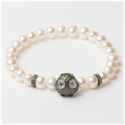 Bracciale Donna Jla-br-owl-3-wh Bianco Verde Argento Puro 16 Mm - Foto 1