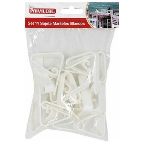Molletta Per Mantenere La Tovaglia Privilege 59443 14 Pcs Bianco 4,5 Cm (14 Parti) (24 Unità) (4,5 Cm) - Foto 2