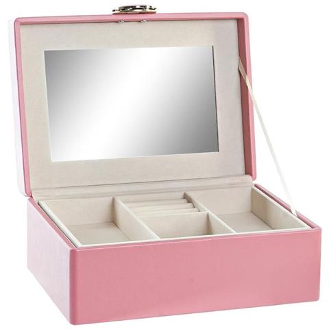 Scatola-portagioie 23 X 17 X 10 Cm Rosa Poliuretano Legno Mdf - Foto 4