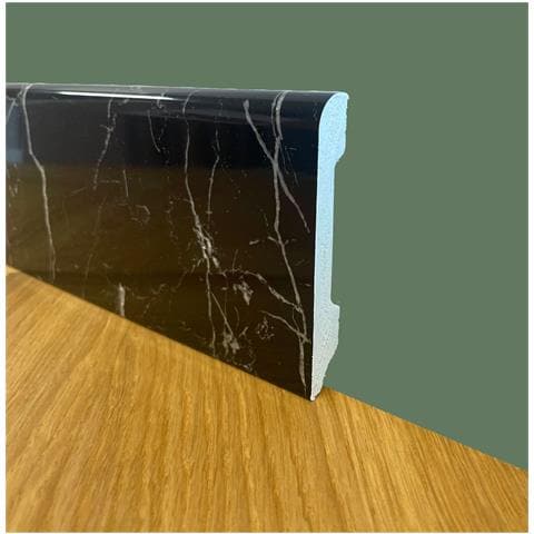 Bancale Da 104ml Di Battiscopa Bc Lucido Nero Marquina 85x14x2000mm In Polimeri - Foto 1