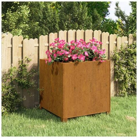 Fioriera Con Gambe Ruggine 49x47x50 Cm Acciaio Corten - Foto 9