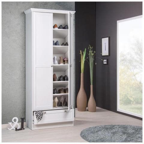 Armadio Scarpiera Landwood13 Bianco Due Ante E Cassetto - Foto 1