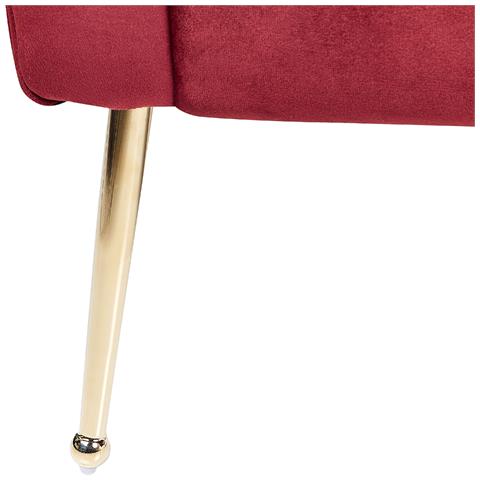 Chaise Longue Nantilly Velluto Rosso Scuro - Foto 2