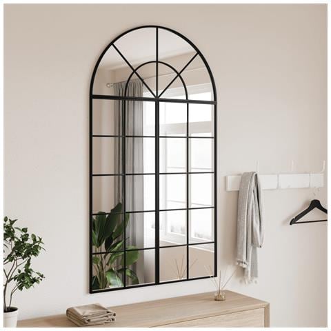 Specchio Da Parete Nero 80x140 Cm Arco In Ferro - Foto 1
