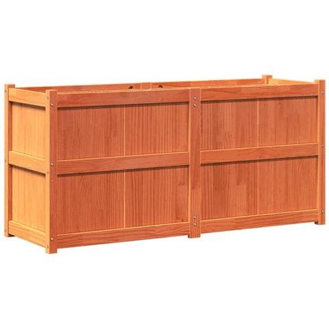 Fioriera Giardino Marrone Cera 150x50x70 Cm Legno Massello Pino - Foto 2