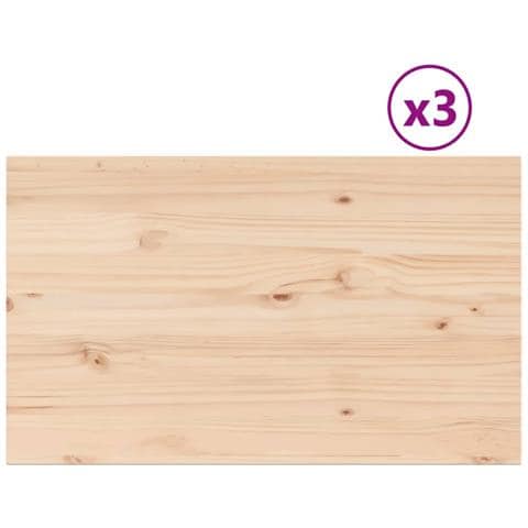 Piani Tavolo 3 Pz 80x47x1,7 Cm Rettangolare Legno Massello Pino - Foto 2