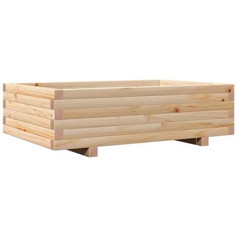 Fioriera Da Giardino 90x60x26,5 Cm In Legno Massello Di Pino - Foto 2