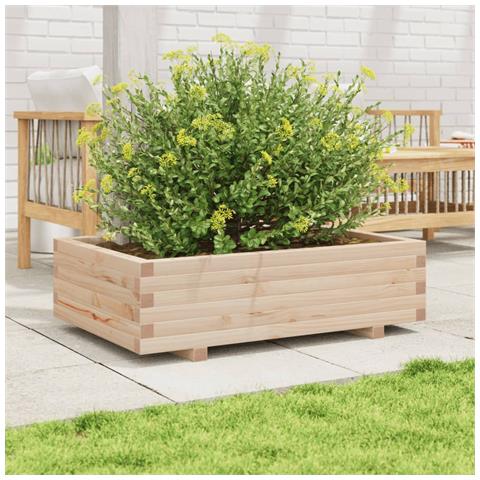 Fioriera Da Giardino 90x60x26,5 Cm In Legno Massello Di Pino - Foto 3