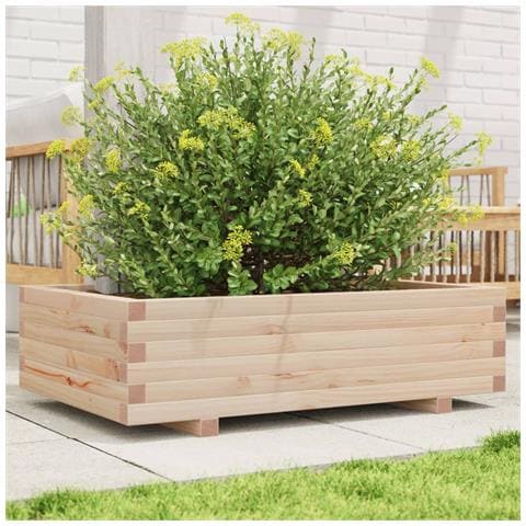 Fioriera Da Giardino 90x60x26,5 Cm In Legno Massello Di Pino - Foto 1
