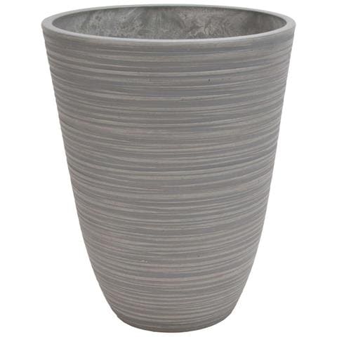 Vaso Da Giardino Tondo Grande In Fibra Sintetica Diametro 39x46 Cm Petunia - Grey - Foto 1