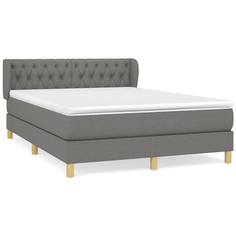 Giroletto A Molle Con Materasso Grigio Scuro 140x200cm Tessuto - Foto 1
